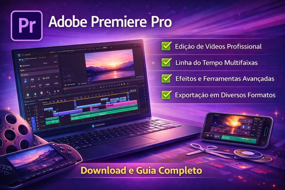 Adobe Premiere Pro software profissional para edição de vídeos com linha do tempo avançada