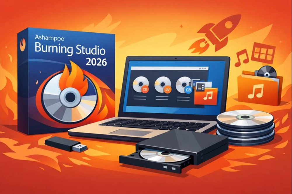 Ashampoo Burning Studio 2026 - Software de gravação de CDs, DVDs e Blu-rays com interface moderna