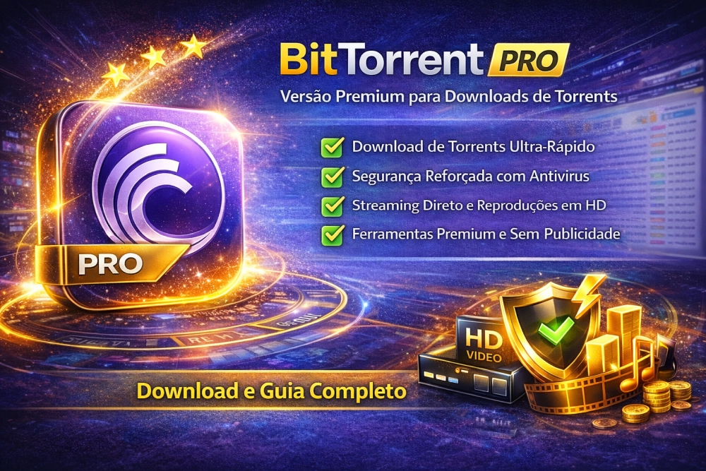 BitTorrent PRO versão premium para downloads de torrents com mais velocidade e segurança