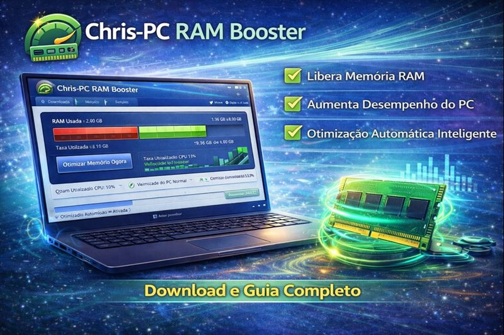Chris-PC RAM Booster ferramenta para liberar memória RAM e melhorar o desempenho do Windows